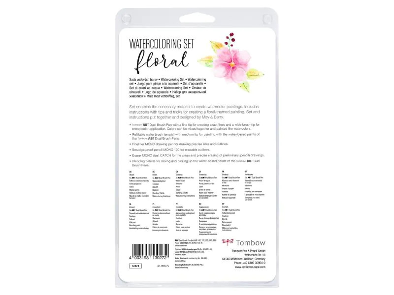 Tombow Fasermaler Watercolor Set Floral Rosa