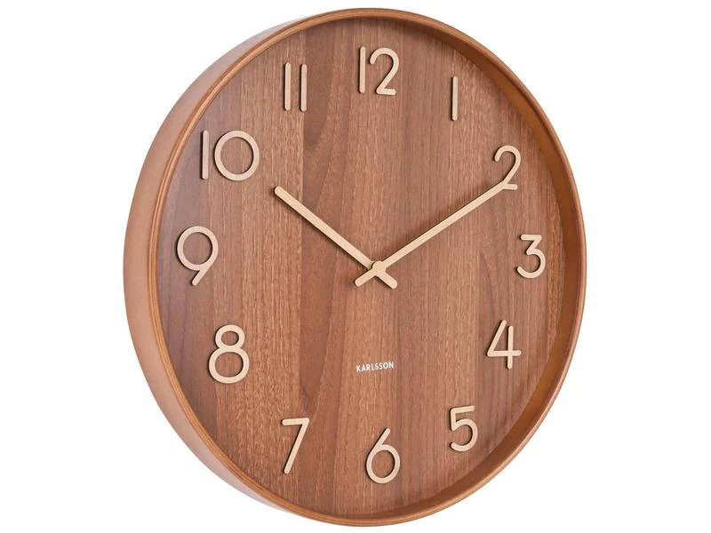 KARLSSON Wanduhr Pure Ø 40 cm, Dunkelbraun