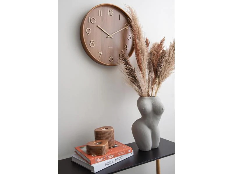 KARLSSON Wanduhr Pure Ø 40 cm, Dunkelbraun