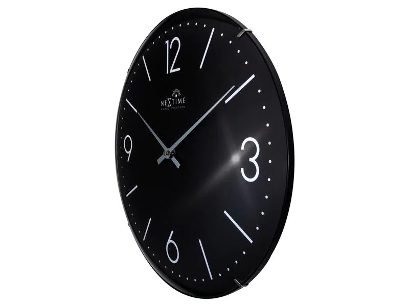 NeXtime Funk-Wanduhr Atomic Ø 35 cm, Schwarz