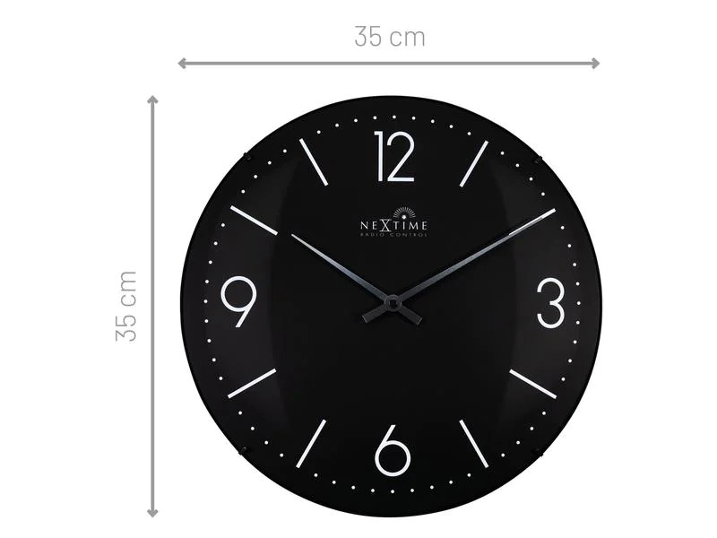 NeXtime Funk-Wanduhr Atomic Ø 35 cm, Schwarz