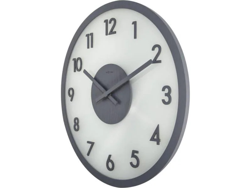 NeXtime Wanduhr Frosted Wood Ø 50 cm Grau