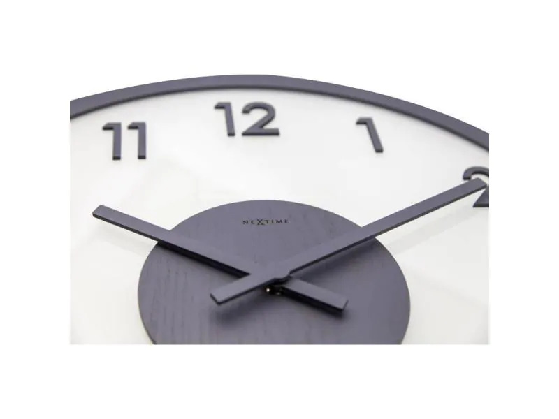 NeXtime Wanduhr Frosted Wood Ø 50 cm Grau