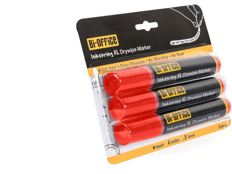 Bi-Office Whiteboard-Marker Inkstring Rot, 3 Stück