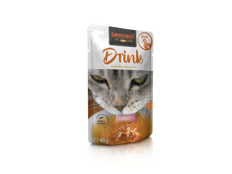 Leonardo Cat Food Katzen-Snack Drink Ente, 20 x 40 g