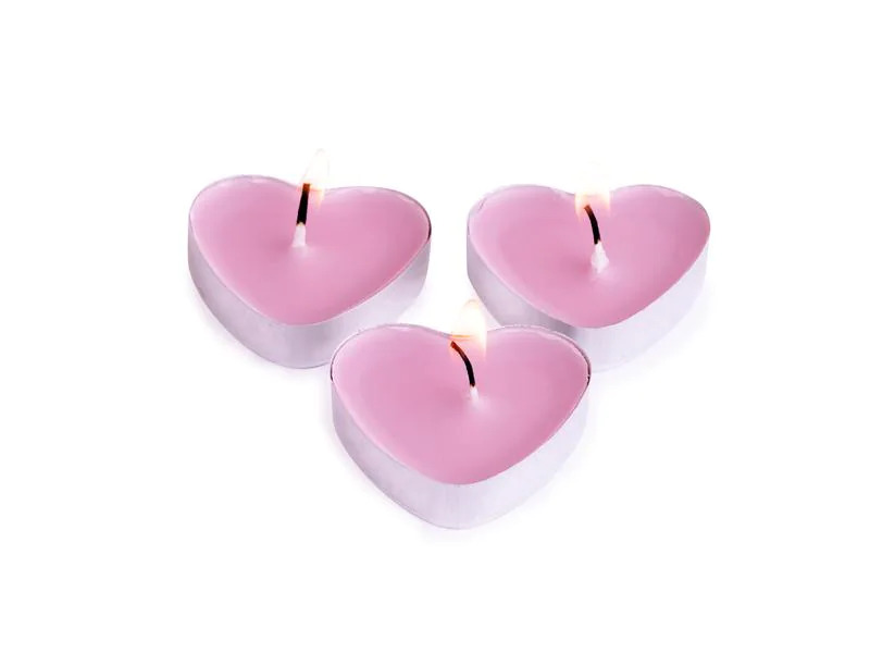Pajoma Teelichter in Herzform Pink, 50 Stk