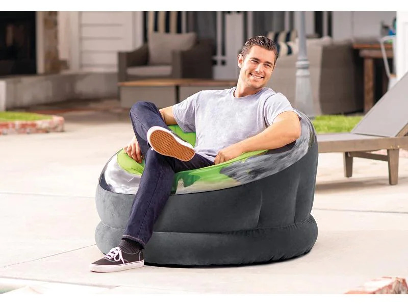 Intex Aufblasbarer Sessel Empire 112 x 109 cm, Grün, Schwarz