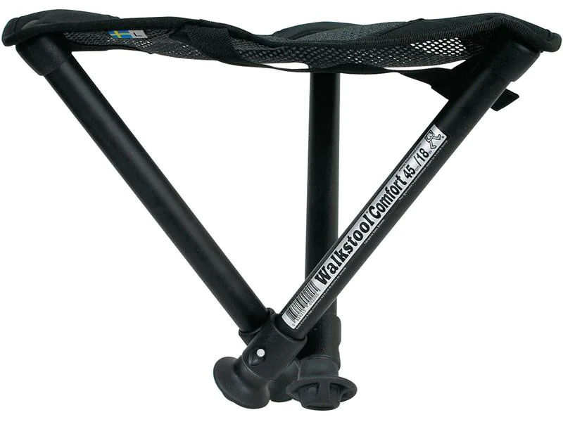 Walkstool Dreibeinhocker Comfort 45 cm Schwarz/Silber