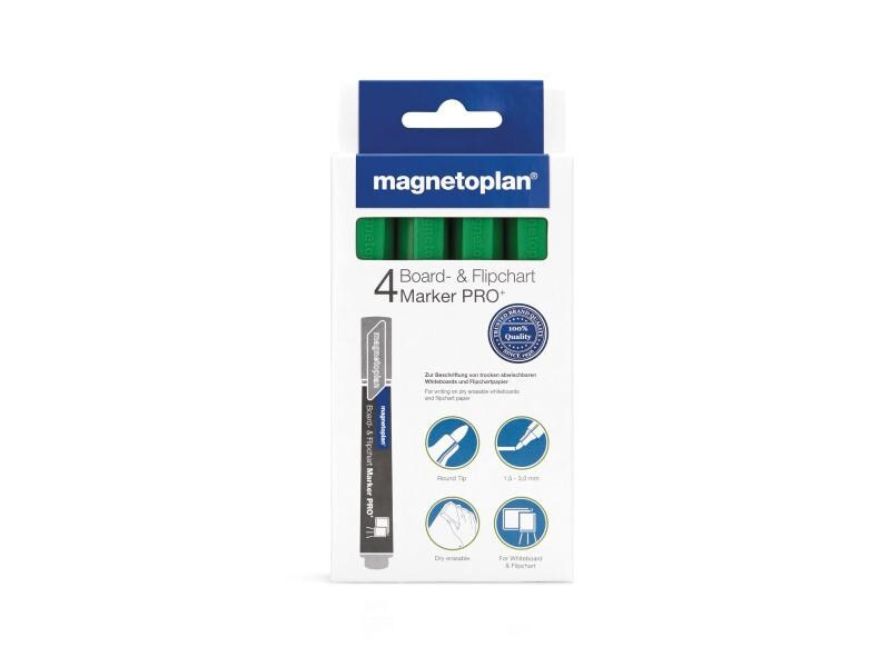 Magnetoplan Flipchart-Marker Marker Pro+ Grün, 4 Stück