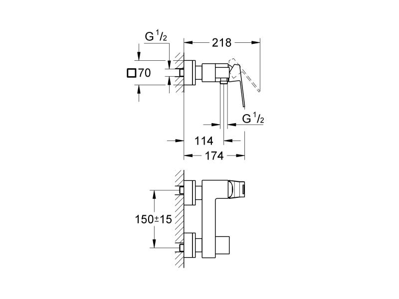 GROHE Duscharmatur Eurocube 1/2, Chrom