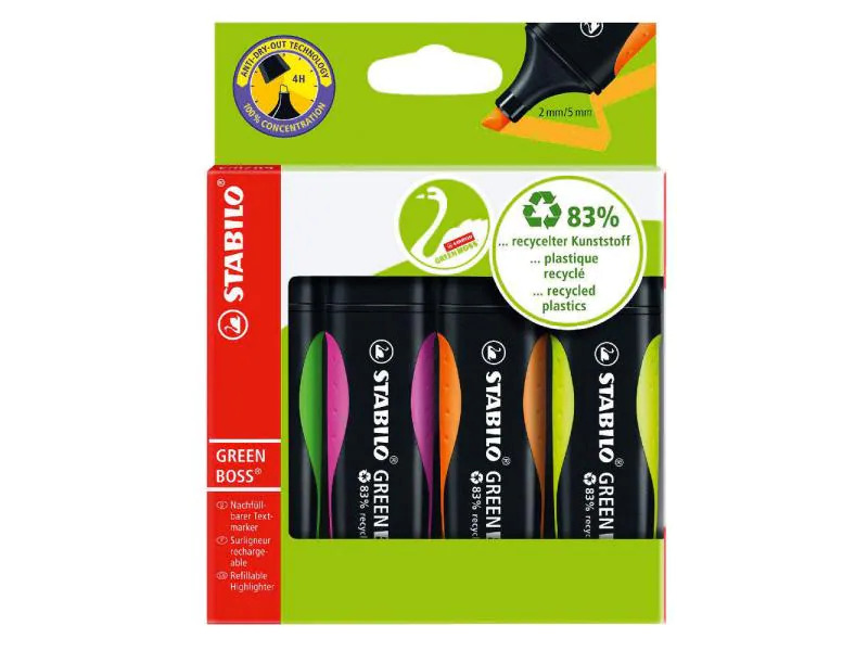 STABILO Leuchtmarker Green Boss 4 Stück