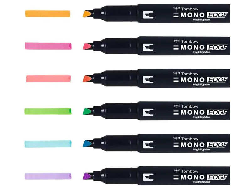 Tombow Leuchtmarker MONO EDGE, 6er-Set