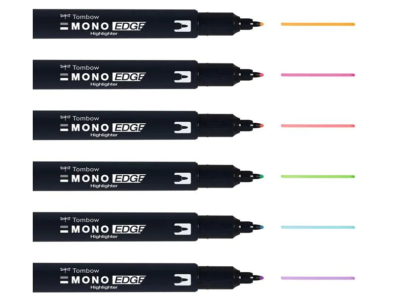 Tombow Leuchtmarker MONO EDGE, 6er-Set