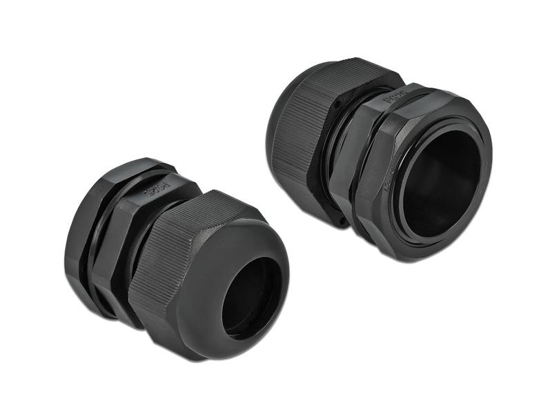 Delock Kabelverschraubung PG25, 35 mm 10 Stück, Schwarz