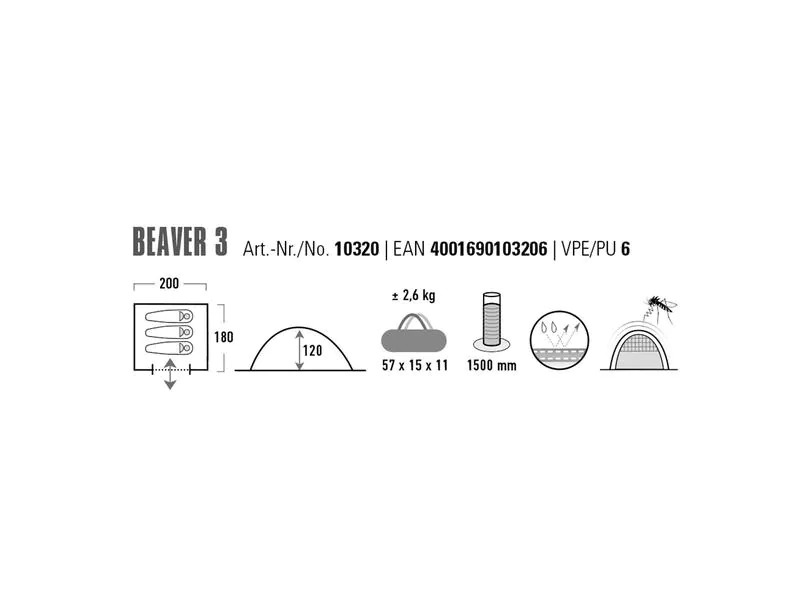High Peak Kuppelzelt Beaver 3 black