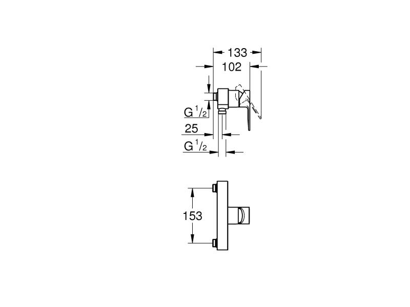 GROHE Thermostat Lineare 1/2, Chrom