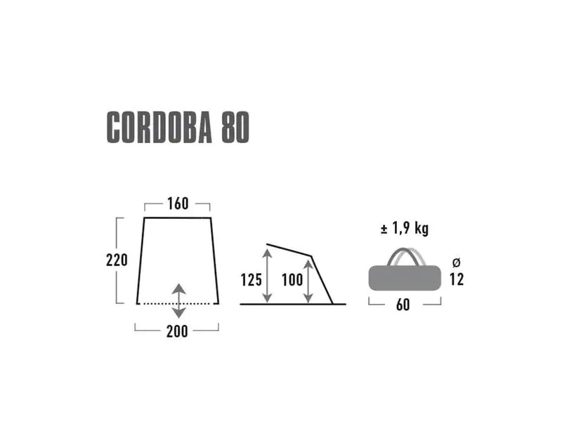 High Peak Strandzelt Cordoba 80 aluminium-darkgrey