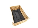 Holz Zollhaus Hunde-Sofa Vintage geflammt, 90 x 57 x 42 cm