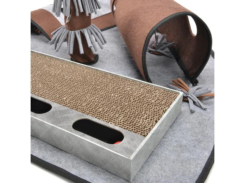CanadianCat Katzen-Spielzeug Activity Teppich Calvin, 90 x 90 x 20 cm