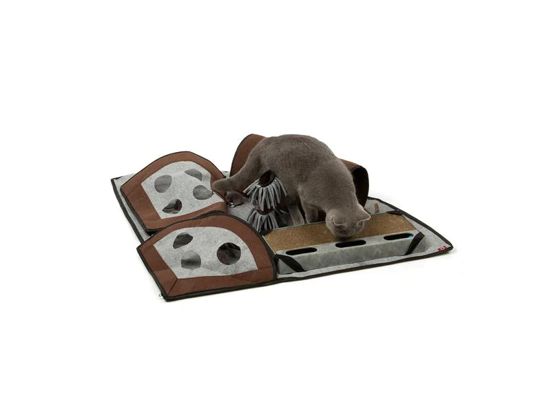 CanadianCat Katzen-Spielzeug Activity Teppich Calvin, 90 x 90 x 20 cm