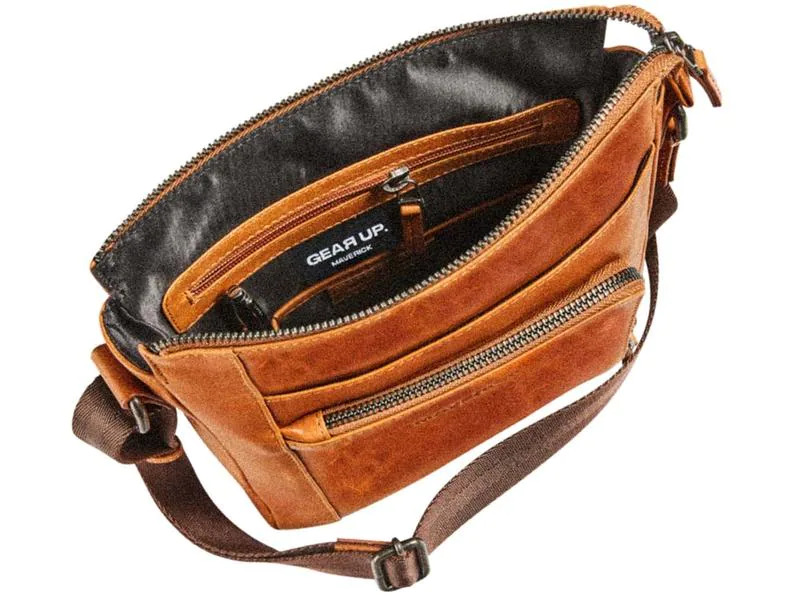 Maverick Schultertasche Original Small 21 x 25 x 5.5 cm, Cognac