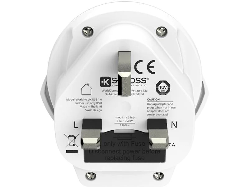 SKROSS Reiseadapter World – UK mit USB Ladegerät