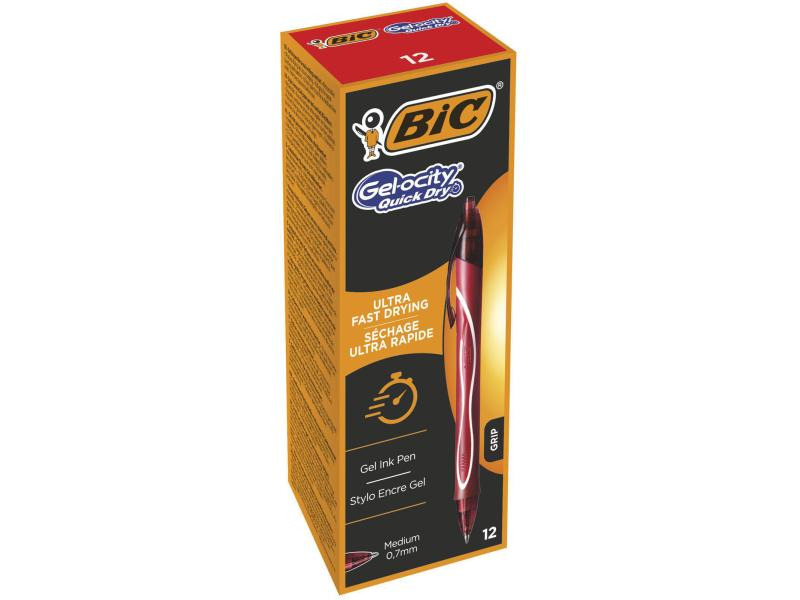 BIC Gelschreiber Gel-ocity Quick Dry 0.7 mm Rot, 12 Stück