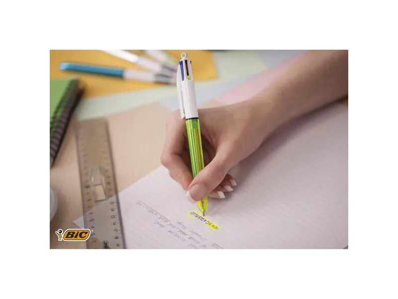 BIC Kugelschreiber 4 Colours Fluo mit Marker, 0.32 mm, 1 Stück