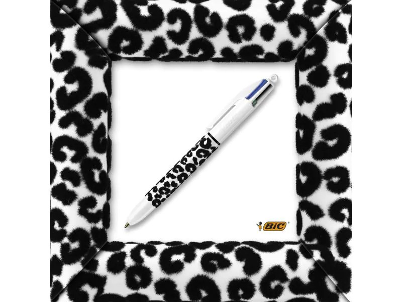 BIC Kugelschreiber 4 Colours Velours 0.32 mm, 1 Stück, Schwarz