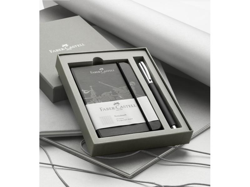 Faber-Castell Tintenroller Ambition OpArt  Edelharz, mit Notizbuch