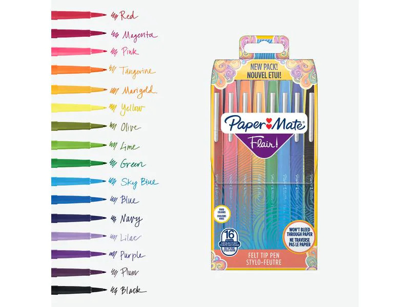 Paper Mate Fineliner Flair Medium Fun 0.7 mm, 16 Stück