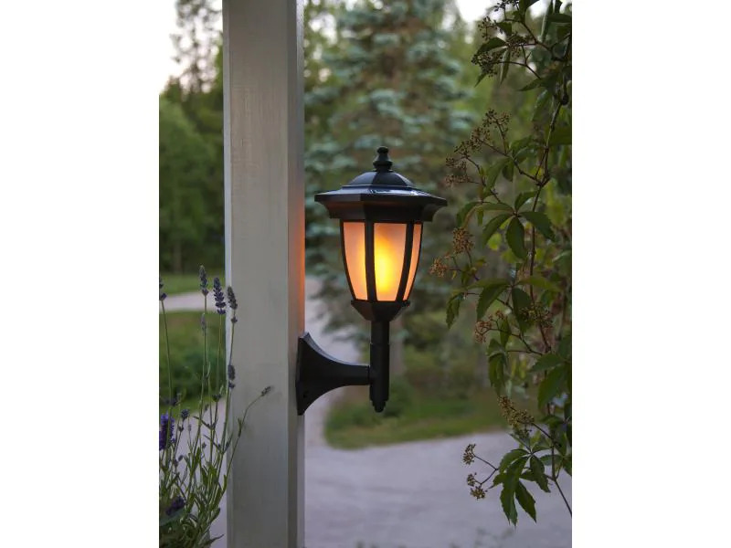 Star Trading Dekoleuchte Solar Fackel FLAME Schwarz