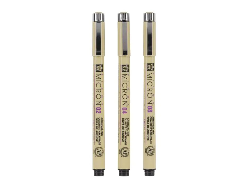 Sakura Fineliner Pigma Micron 0.4 mm; 0.45 mm; 0.5 mm, Schwarz
