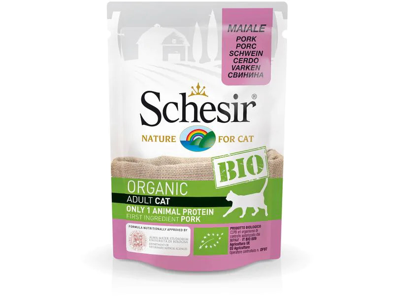 Schesir Nassfutter Bio Schwein, 16 x 85 g