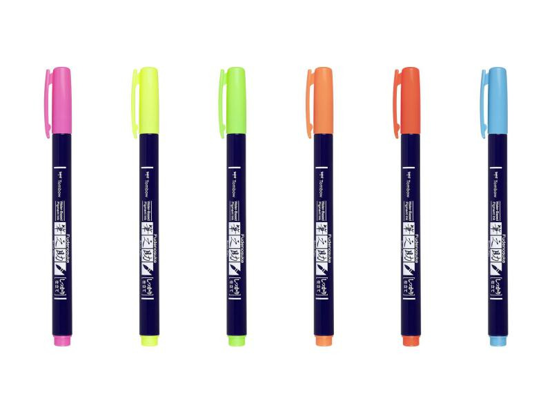 Tombow Fineliner Fudenosuke NEON 6er Set