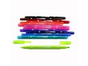Tombow Fineliner TwinTone Brights 0.8 mm, 0.3 mm, 12 Stück