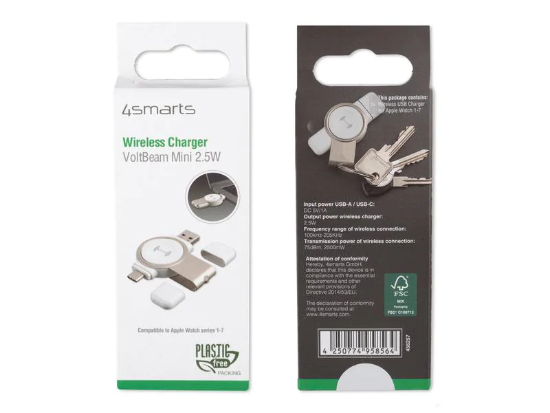 4smarts Wireless Charger VoltBeam Mini Apple Watch Series 1-7 2.5 W