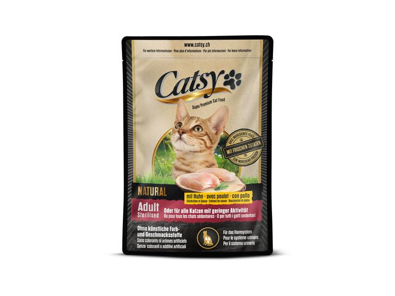 Catsy Nassfutter Adult &amp; Ster. Cat Chicken, 12 x 85 g