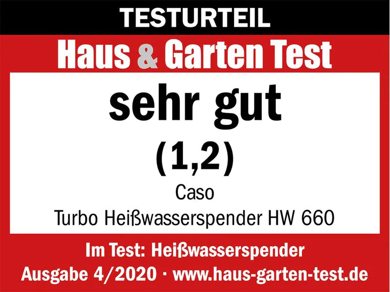 Caso Turbo Heisswasserspender HW660 2.7 l, Hellgrau/Schwarz