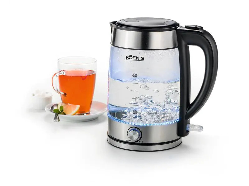 Koenig Wasserkocher 1.7 l, Schwarz/Silber