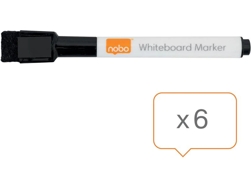Nobo Whiteboard-Marker 6 Stück Schwarz