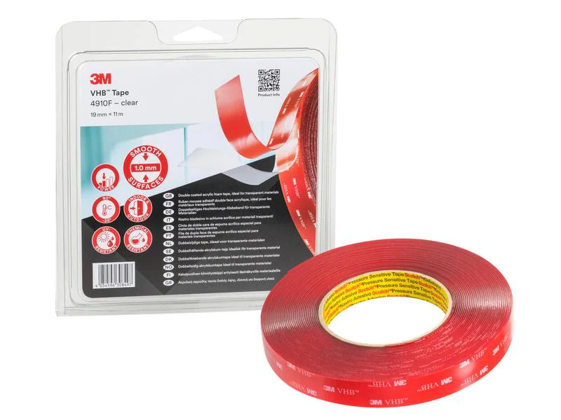 3M Doppelseitiges Klebeband 4910F/IPS 19 mm x 11 m, Transparent