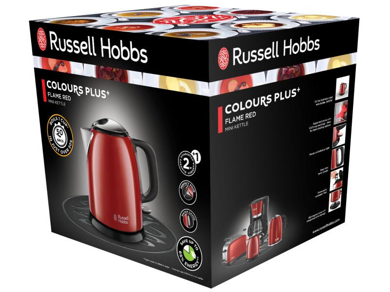 Russell Hobbs Wasserkocher 24992-70 Colours Plus 1 l, Rot/Schwarz