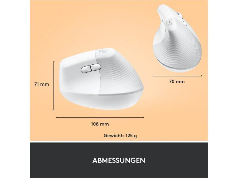 Logitech Ergonomische Maus Lift Off-white
