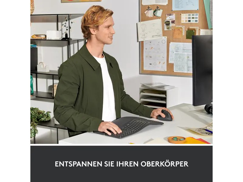 Logitech Ergonomische Maus Lift for Business Left Graphite