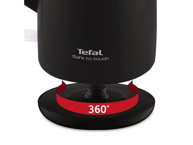Tefal Wasserkocher Safe to touch 1.5 l, Schwarz/Silber