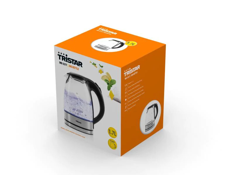 Tristar Wasserkocher WK-3377 1.7 l, Transparent/Silber