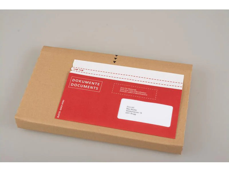 ELCO Dokumententasche aus Papier C5/6 Fenster rechts, 250 Stück