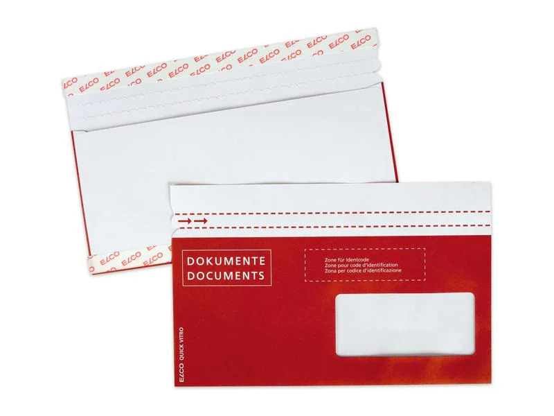 ELCO Dokumententasche aus Papier C5/6 Fenster rechts, 250 Stück