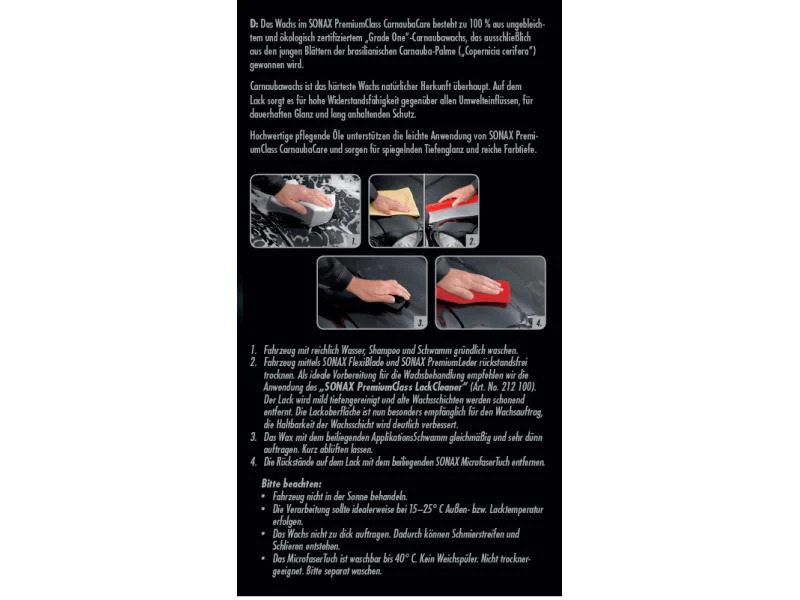 Sonax Wachspolitur Premium Class Carnauba Care Set